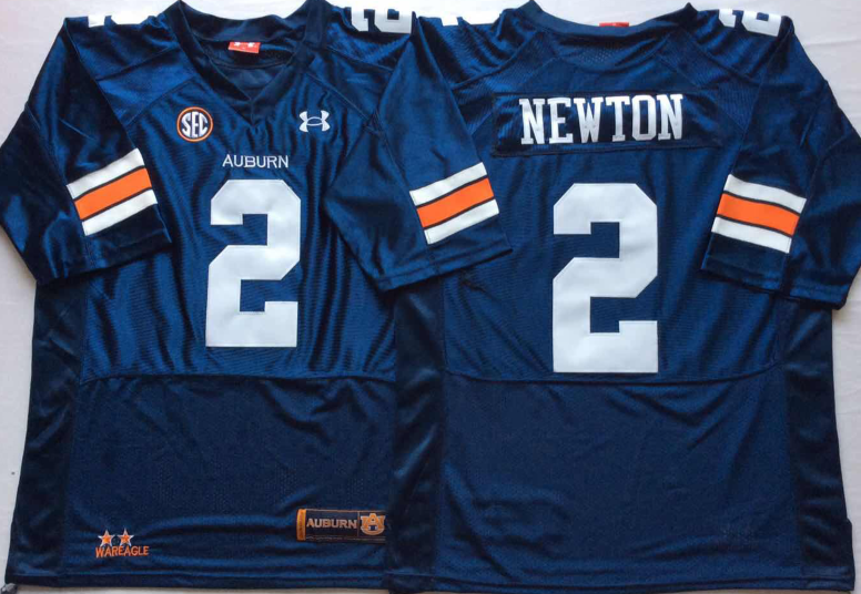 NCAA Men Auburn Tigers Blue #2 NEWTON